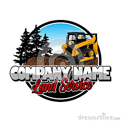 Land Service or Land Clearing Company Logo Vector Illustration