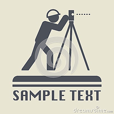 Land surveyor icon or sign Vector Illustration