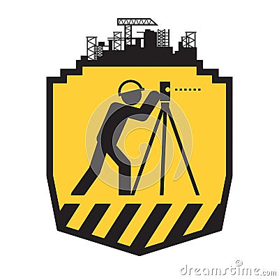 Land surveyor icon Vector Illustration