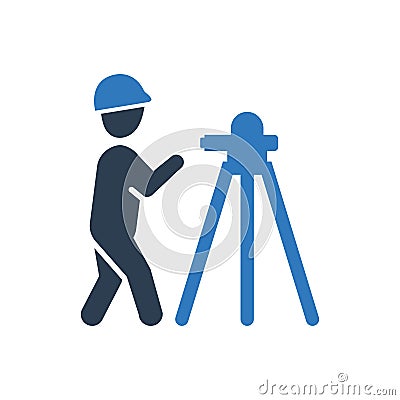 Land surveyor icon Vector Illustration