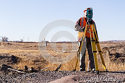 Land surveyors Editorial Stock Photo