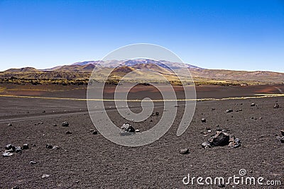 Land of volcanoes in the Argentine Patagonia Stock Photo