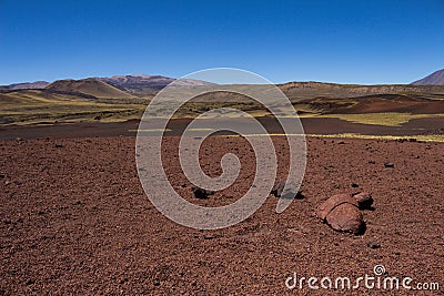 Land of volcanoes in the Argentine Patagonia Stock Photo