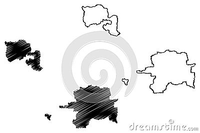 Landau city Federal Republic of Germany, State of Rhineland-Palatinate, Urban district map vector illustration, scribble sketch Vector Illustration