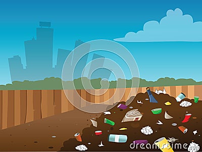 Landfill Vector Illustration