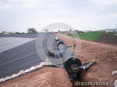 Landfill Cell Liner Stock Photo