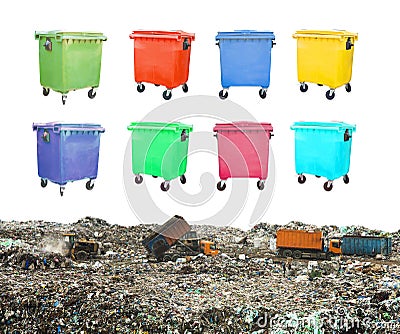 Landfill with huge piles of garbage Stock Photo