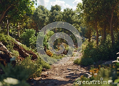 A landfill site reclamed into a flourishing park Stock Photo