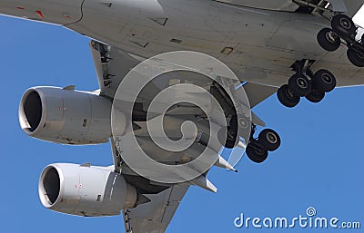 Landing gear down Stock Photo