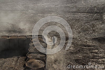 Landing a helicopter at a remote HLZ in Afghanistan Editorial Stock Photo