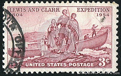 Landing of Lewis and Clark expedition Editorial Stock Photo