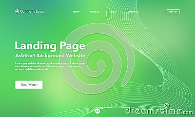 Landing Page. Abstract background website. Template for websites, or apps. Modern Green design. Abstract vector style Vector Illustration