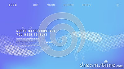 Landing page abstract design with AI androind. Colorful template for website or app. Vector Illustration