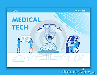 Landing Page Advertises Medical Tech for Treatment Vector Illustration