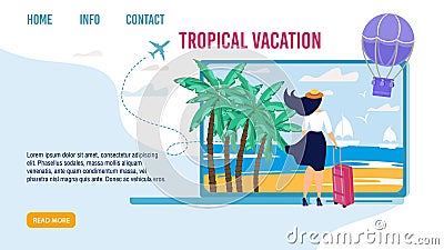 Landing Page for Choosing Best Tropical Vacation Vector Illustration