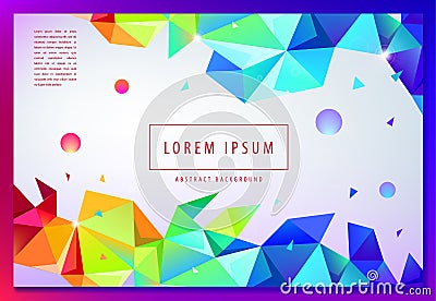 Landing page concept. Geometric abstract background with trendy 3d facet origami shapes, triangles and dynamic Vector Illustration