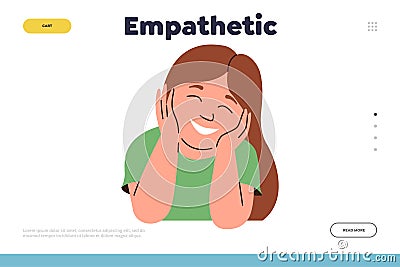 Landing page design template with empathetic children education and development concept Vector Illustration