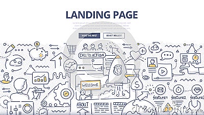 Landing Page Doodle Concept Vector Illustration