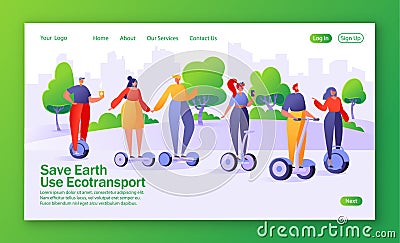 Concept of landing page on ecology theme. Vector Illustration