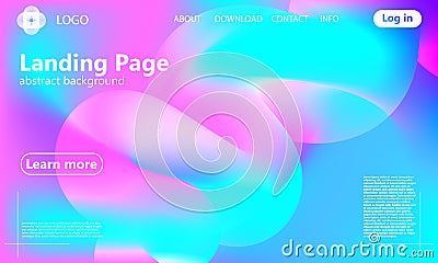 Landing page. Flow shape. Fluid background. Vector Stock Photo