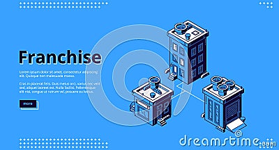 Landing page of franchise business model Vector Illustration