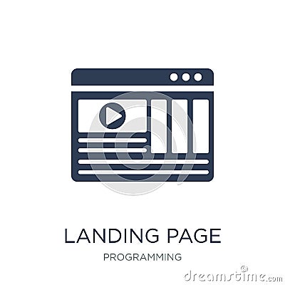 Landing page icon. Trendy flat vector Landing page icon on white Vector Illustration