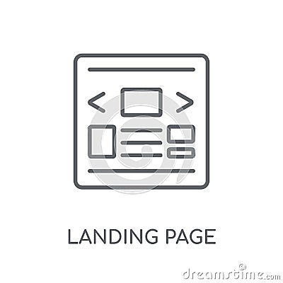 Landing page linear icon. Modern outline Landing page logo conce Vector Illustration