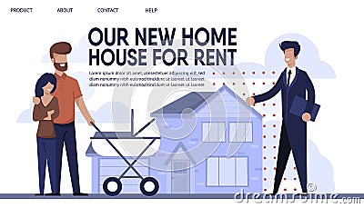 Landing Page Presents Sales Company Rent Agency Vector Illustration