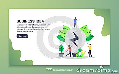 Landing page template of business idea. Modern flat design concept of web page design for website and mobile website. Easy to edit Vector Illustration