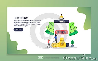 Landing page template of Buy now. Modern flat design concept of web page design for website and mobile website. Easy to edit and Vector Illustration