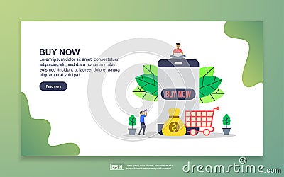 Landing page template of Buy now. Modern flat design concept of web page design for website and mobile website. Easy to edit and Vector Illustration