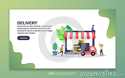 Landing page template of Delivery. Modern flat design concept of web page design for website and mobile website. Easy to edit and Vector Illustration