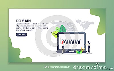 Landing page template of domain. Modern flat design concept of web page design for website and mobile website. Easy to edit and Vector Illustration