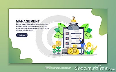 Landing page template of management. Modern flat design concept of web page design for website and mobile website. Easy to edit Vector Illustration