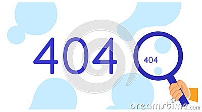 Landing page template number 404. browser display no internet. search found 404. illustration Vector Illustration