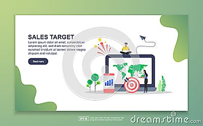 Landing page template of sales target. Modern flat design concept of web page design for website and mobile website. Easy to edit Vector Illustration