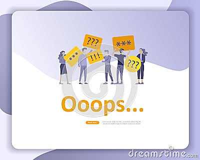 Landing page templates Error page illustration with People characters. Page not found. Vector concept illustration for Vector Illustration