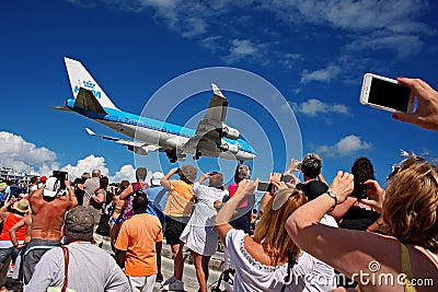 Landing at Princess Juliana International Airport - Saint MartinÂ  Editorial Stock Photo