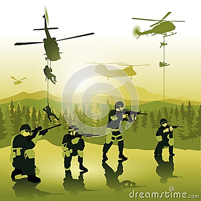 Landing troops Vector Illustration