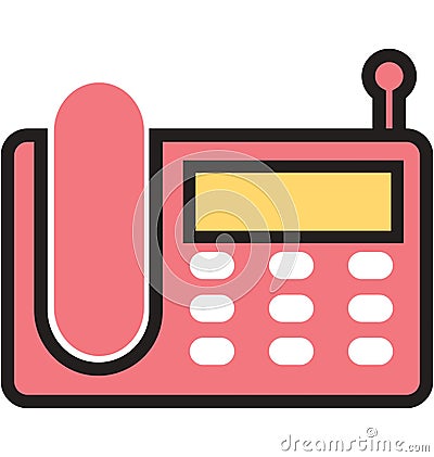 Basic Landline Isolated Vector Icons That can be easily modified or edit Vector Illustration