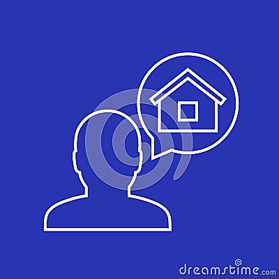landlord or owner icon, line vector art Vector Illustration