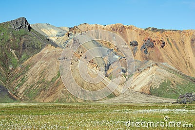 Landmannalaugar hills great panorama, Iceland Stock Photo