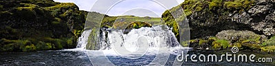 Landmannalaugar waterfall Stock Photo