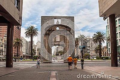 Landmark Citadel Gate - Puerta de la Ciudadela - Montevideo Editorial Stock Photo