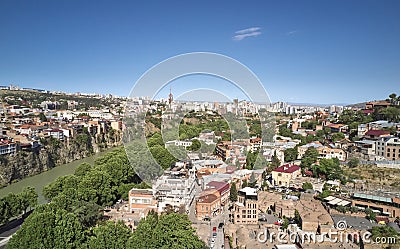 Landmark of Georgia capital Tbilisi Stock Photo