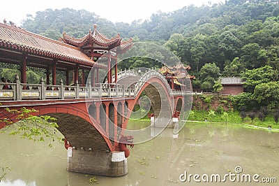 Haoshang bridge mahao river leshan china Stock Photo