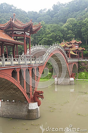 Haoshang bridge mahao river leshan china Stock Photo