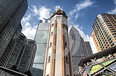 Jiefangbei Clock Tower square Chongqing China Editorial Stock Photo