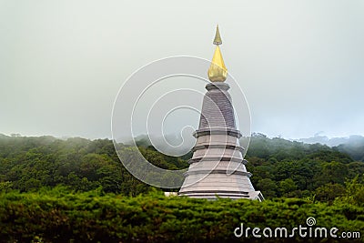 Landmark landscape pagoda Noppamethanedol & Noppapol Phumsiri in Stock Photo