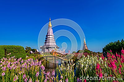 Landmark pagoda in doi Inthanon national park at Chiang mai. Stock Photo